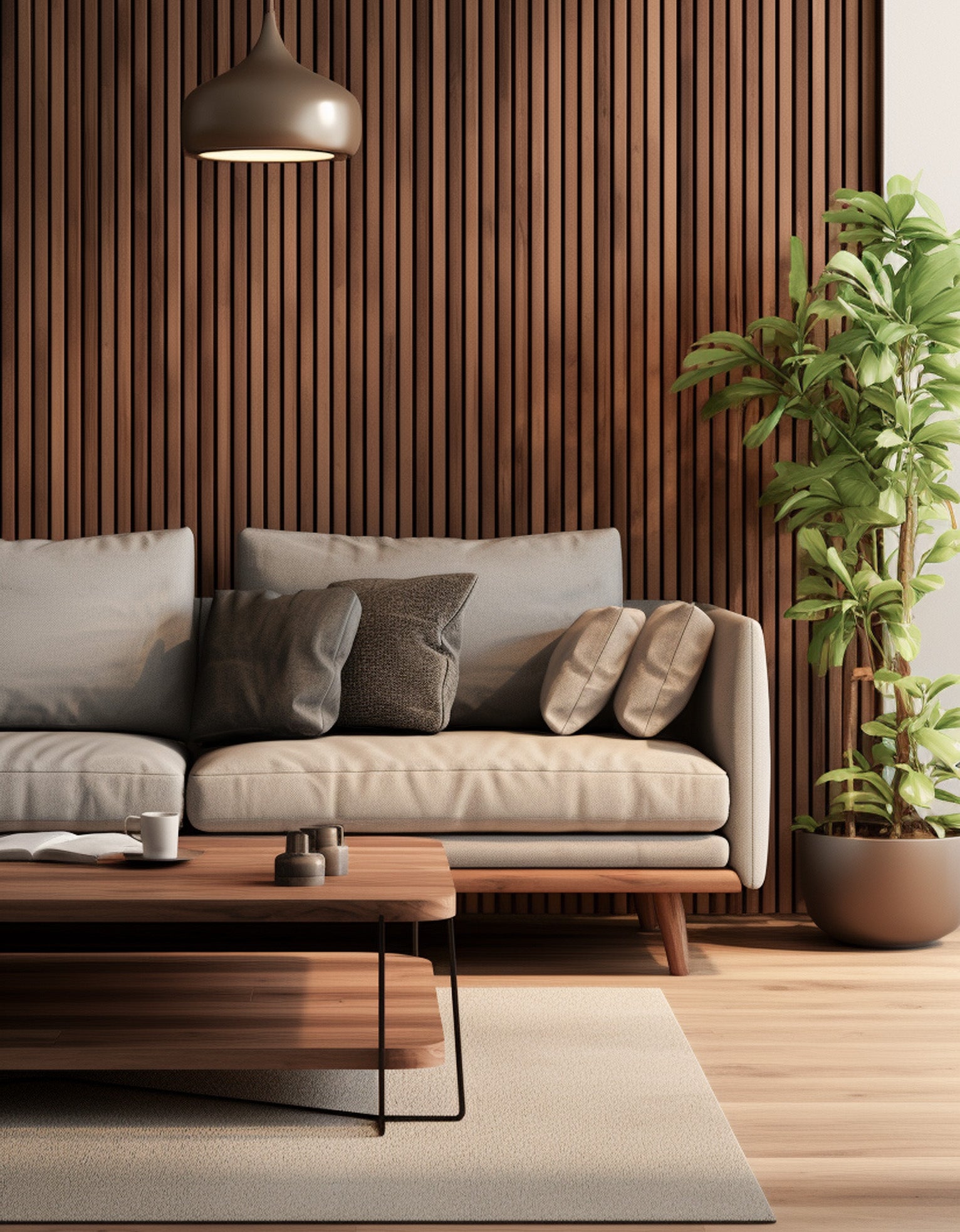 Walnut Acoustic Slat Wood Wall Panels – Lusso Panels